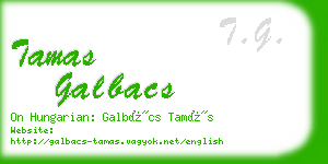 tamas galbacs business card